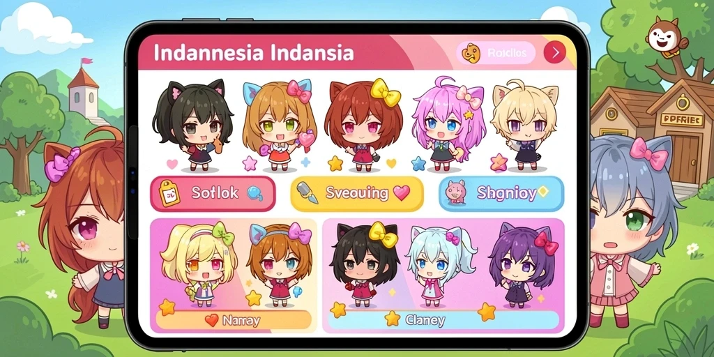 Tampilan karakter yang menarik dan penuh warna.