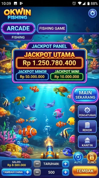 Cuplikan layar menu unduhan okwin untuk perangkat Android
